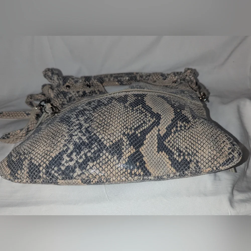 Pietro Alessandro Beige and Black Snakeskin Crossbody Bag